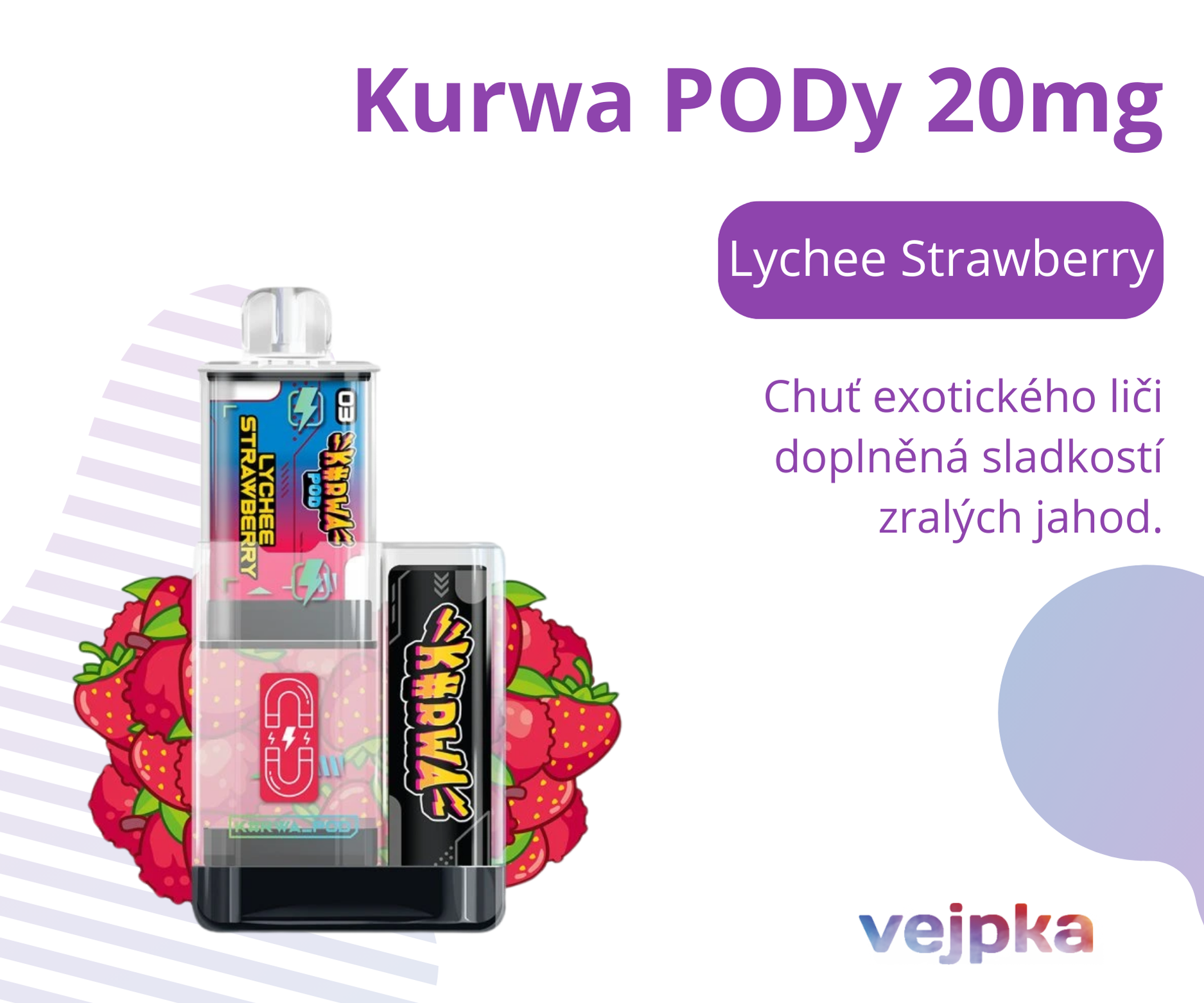 KURWA PODS 2X - LYCHEE STRAWBERRY